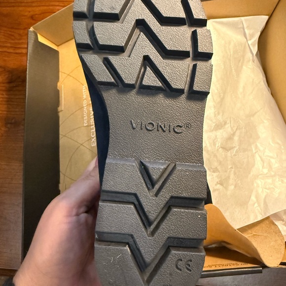 Vionic Ava Navy Suede Loafers with Wedge Heel NIB - Picture 5 of 8